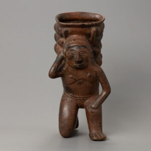Colima Kneeling Male Figure with Burden Basket