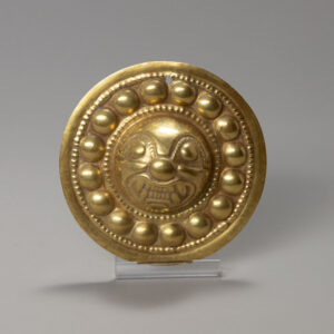 Nariño Gold Embossed Ornament with Feline Head