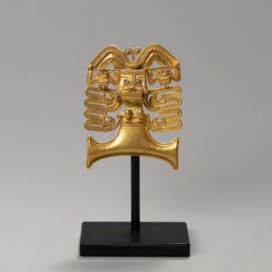 Tairona Gold Pendant with Bat and Jaguar Motif