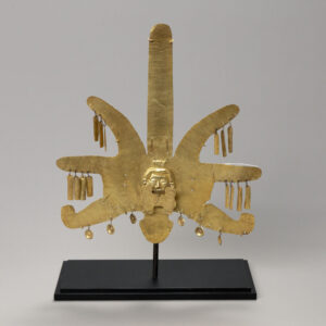 Calima Gold Headdress Ornament with Embossed Face