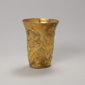 Sicán Flared Gold Beaker with Embossed Toads