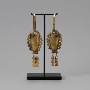 Moche Gold Fish-Form Earrings
