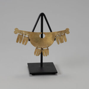 Salinar–Early Moche Gold Nose Ornament with Feather-Form Dangles