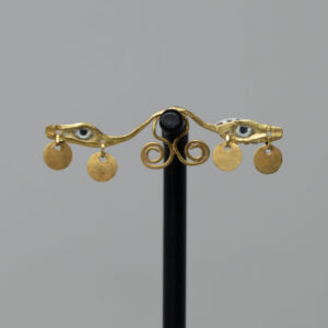 Chavín Classic Gold Nose Ornament of Double-Headed Serpent with Four Dangles
