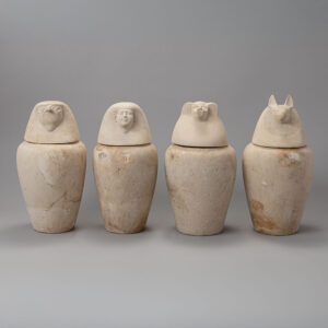 Four Canopic Jars with Lids