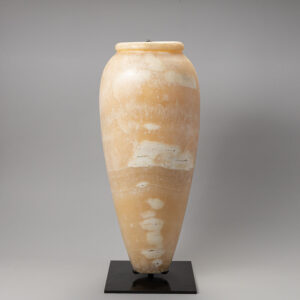 Large Egyptian Alabaster Piriform Vessel