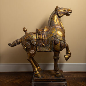 Carved Wood & Gilded Sculpture Horses