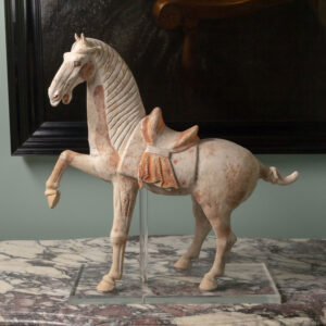 T'ang Dynasty Sculpture of Prancing Horse