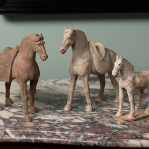 Tang Dynasty Painted Pottery Figures of Horses