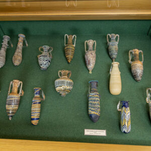 Set of Nine Eastern Mediterranean Core-Formed Glasses, Amphoriskos