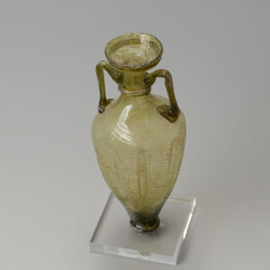 Late Roman Mold-Blown Olive Green Glass Amphoriskos