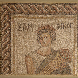 Four Roman Mosaics. Two of Males, One of a Nymph and One of a Female