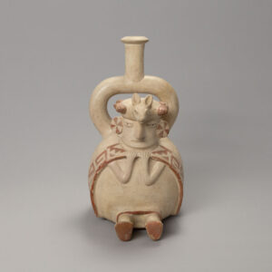 Moche Seated Figure Stirrup Spout Vessel