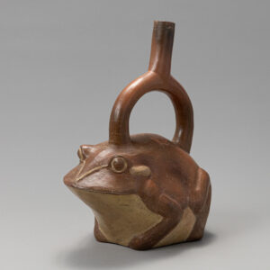 Moche Frog Stirrup Spout Bottle